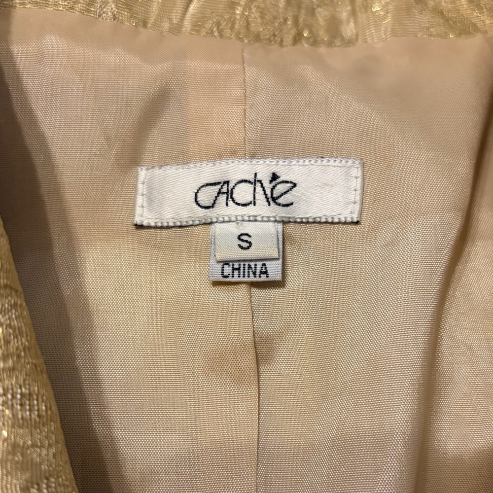 Cache Gold Textured Single-Button Blazer - Picture 4 of 8